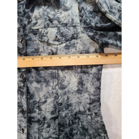 Norton McNaughton Petite Button-Up Floral Chambray Long Sleeve Sz 4P Classic Fit - Picture 4 of 6